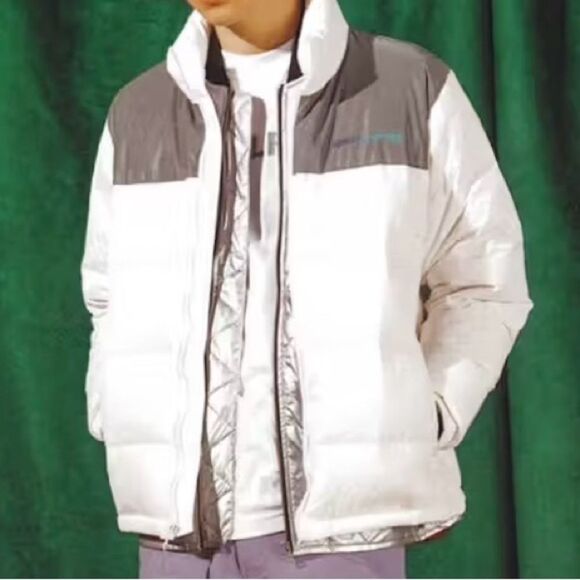 RARE GOLFWANG Ivory and Silver Reflective Puffer Jacket - Picture 1 of 3
